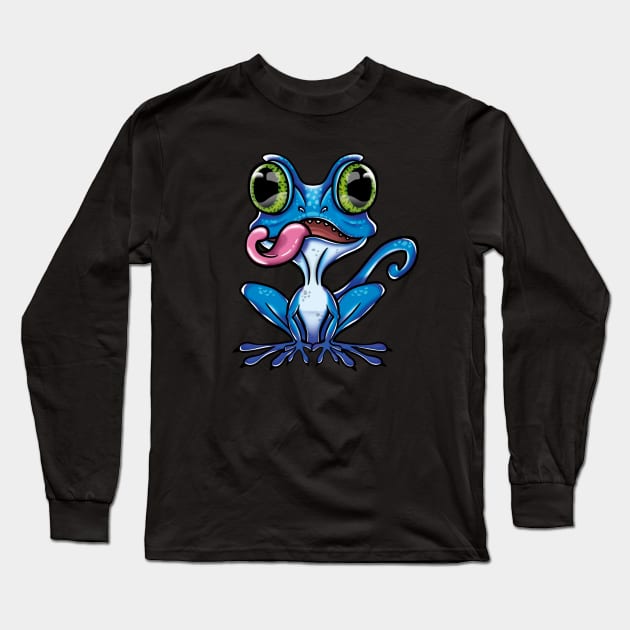 Blue gorgona lizard Long Sleeve T-Shirt by Blueblur_